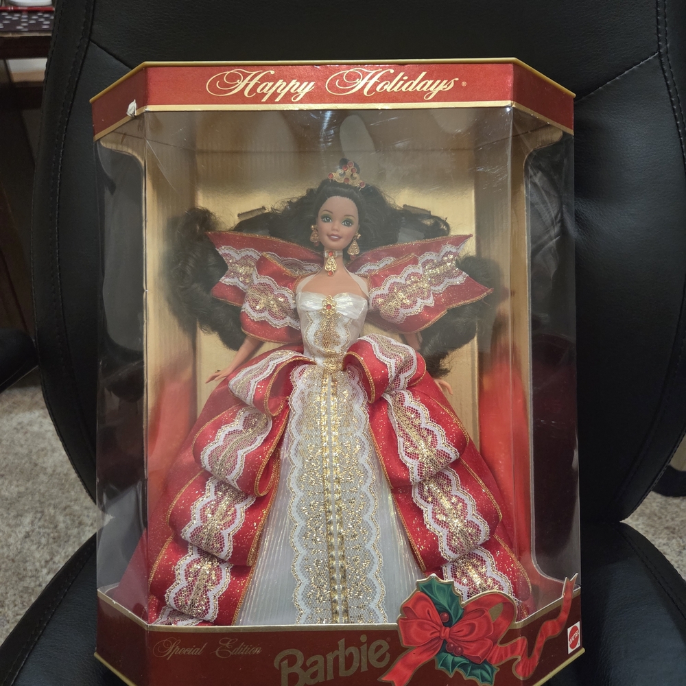 Barbie Holiday Doll in Red and Gold Gown